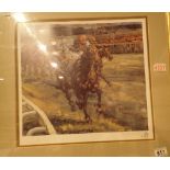 Framed and glazed Claire Eva Burton limited edition prints 26 / 800 horse racing picture with
