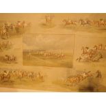 Framed unglazed antique style print Jenkinstown Grand National 1910 60 x 47 cm