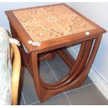 G Plan nest of three tile top tables