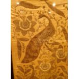 Large hand painted embroidered on silk framed and glazed Far Eastern picture of birds