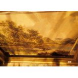 A H BARNES Large framed oil on canvas of pastoral scene 91 x 62 cm