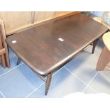 Ercol dark coffee table with undertier