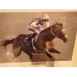 Graham Holdsworth limited edition print 212/395 Frankel Tom Queally Up 50 x 40 cm