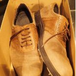 Pair of Danish Ecco brown leather golf shoes