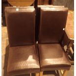 Set of four leatherette dining chairs