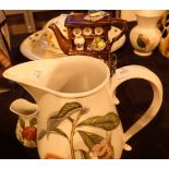 Three pieces of Portmerion ceramics jugs and a teapot
