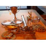 Collection of silver plate and brassware