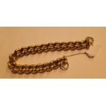 Heavy gold coloured curb link bracelet