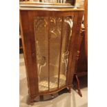 Vintage display cabinet with glazed single door and shelves