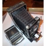 AGFH plate camera lacking rear panel with one Konta 520 folding camera