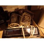 Two retro BT phones and a clock radio CONDITION REPORT: All electrical items in this