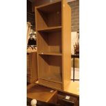 Five pine / wood effect storage shelving units