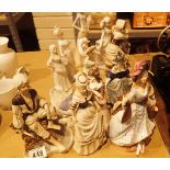 Fourteen figurines of various descriptions