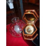 Franklin mint pocket watch with case chain and further glass ship in bottle