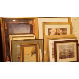 Large collection of prints mounted in frames