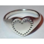 Genuine Pandora silver heart ring size 58