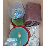 Quantity of mixed items including Brownie camera and ceramic cottages