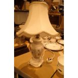 Aynsley table lamp and shade CONDITION REPORT: All electrical items in this lot