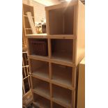 Nine section pine / wood effect storage unit