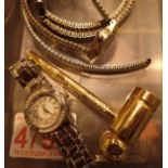 Three ladies wristwatches including Seiko and two bracelets