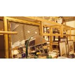 Gilt edged mirror 103 x 75 cm and arch topped etch mirror 77 x 54 cm