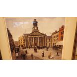 Framed and glazed limited edition 422/850 Tom Dobson print The Old Town Hall with galley blind