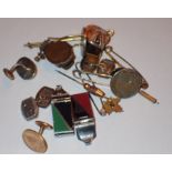 Collection of mixed jewellery including silver cufflinks tie clips etc