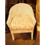Lloyd Loom style painted chair with seat
