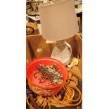 Mixed box to include table lamp battery drill etc CONDITION REPORT: All electrical