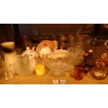 Shelf of glassware and ceramics