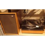 Garrard record player and two Wharfedale speakers CONDITION REPORT: All electrical