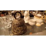 Novelty cruet set brass bell open salts etc