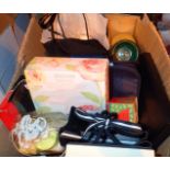 Box of new old stock items including candles etc