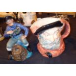 Royal Doulton Lobster Man and Falstaff character jug CONDITION REPORT: Both are