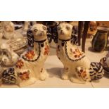 Pair of Siltone Pottery handpainted dogs H: 28 cm
