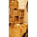 Ten woven storage baskets