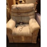 Upholstered material effect reclining chair CONDITION REPORT: All electrical items