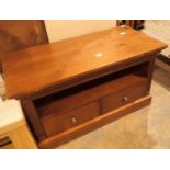 Brown wood TV cabinet with two drawers 100 x 50 x 50 cm