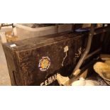 Large metal luggage trunk