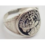 WWII German SS 800 silver ring