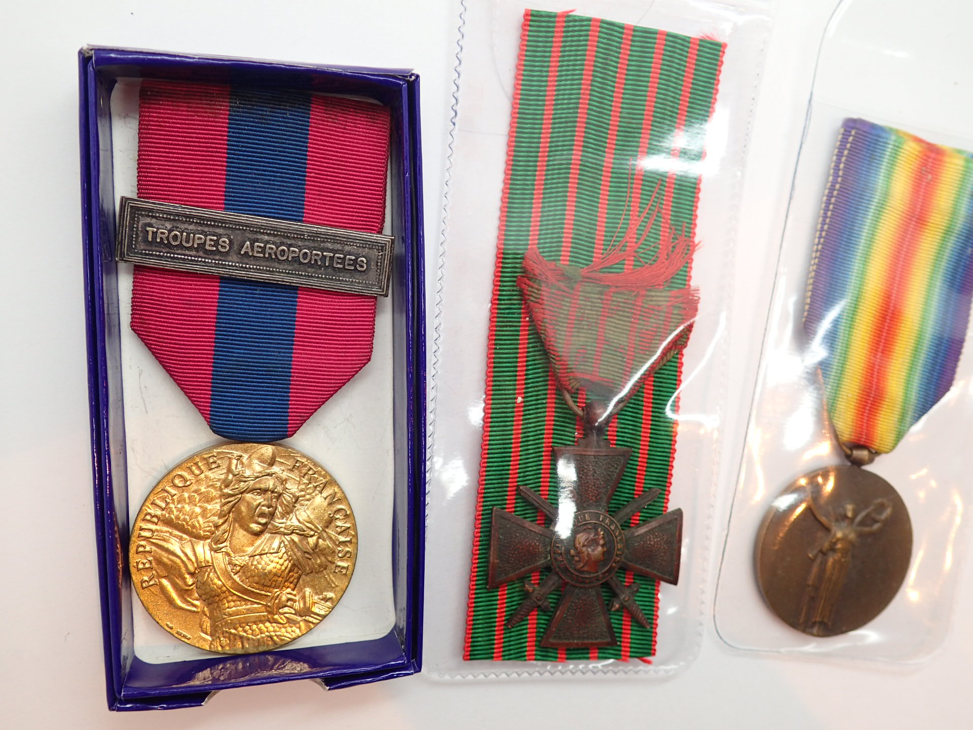 Three French medals including WWI Victor