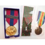 Three French medals including WWI Victor