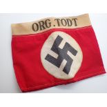 WWII German Org Todt Swastika armband
