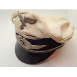 German WWII Luftwaffe white officers cap