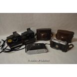 Vintage cameras to include, Voigtlander, Ensign Ranger II, Ilfford Sportsman, Agfa Silette and two