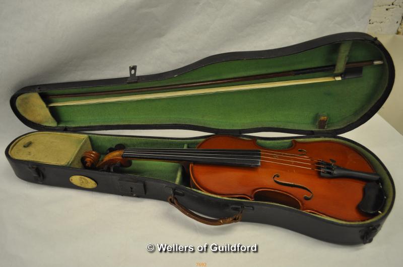 *Stentor 1 3/4 violin, case and bow (Lot Subject to VAT)