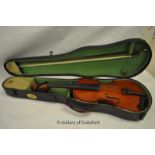 *Stentor 1 3/4 violin, case and bow (Lot Subject to VAT)