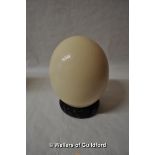 *Blown Ostrich egg with carved wooden stand (Lot Subject to VAT)