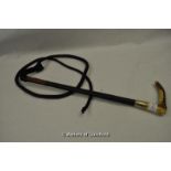 *Leather hunting whip with horn handle (Lot Subject to VAT)