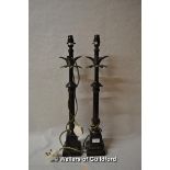 A pair of India Jane palm tree table lamps, 62cm tall.